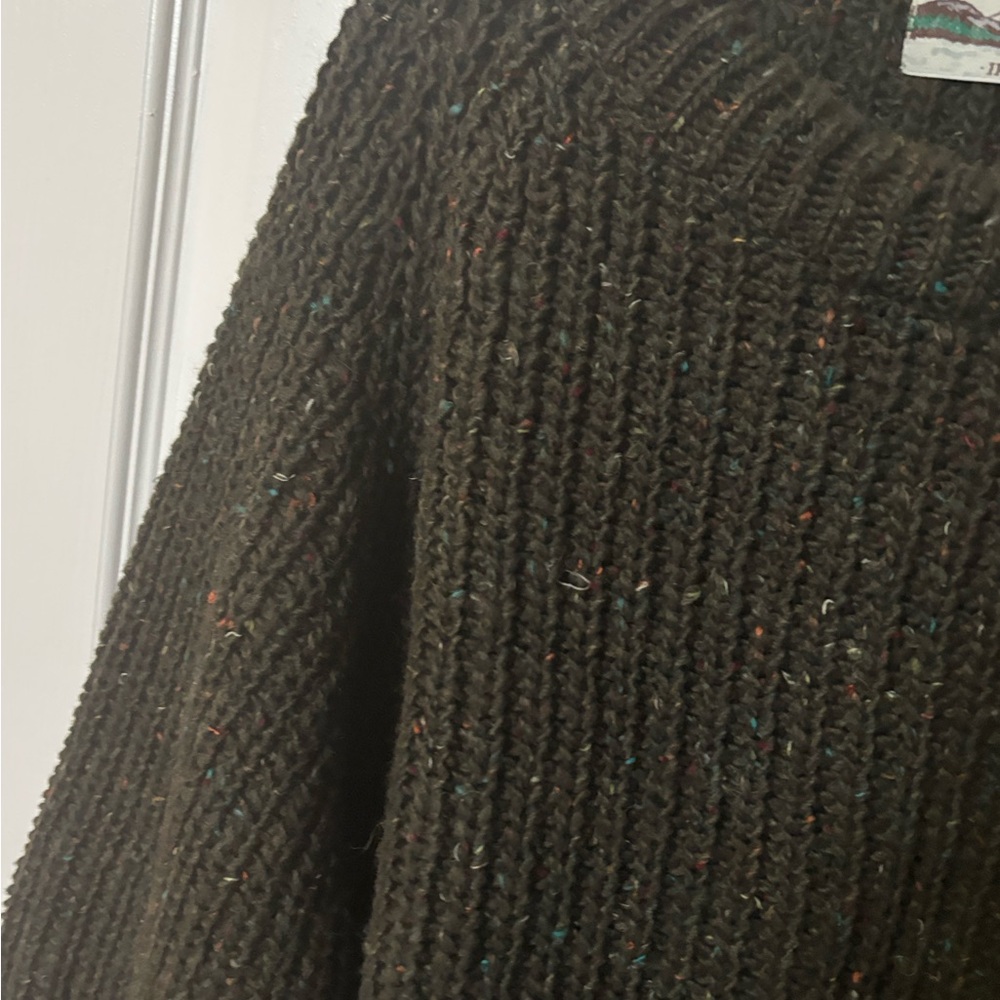 Aran Crafts Dark Green Irish Wool Sweater - Picture 3 of 3